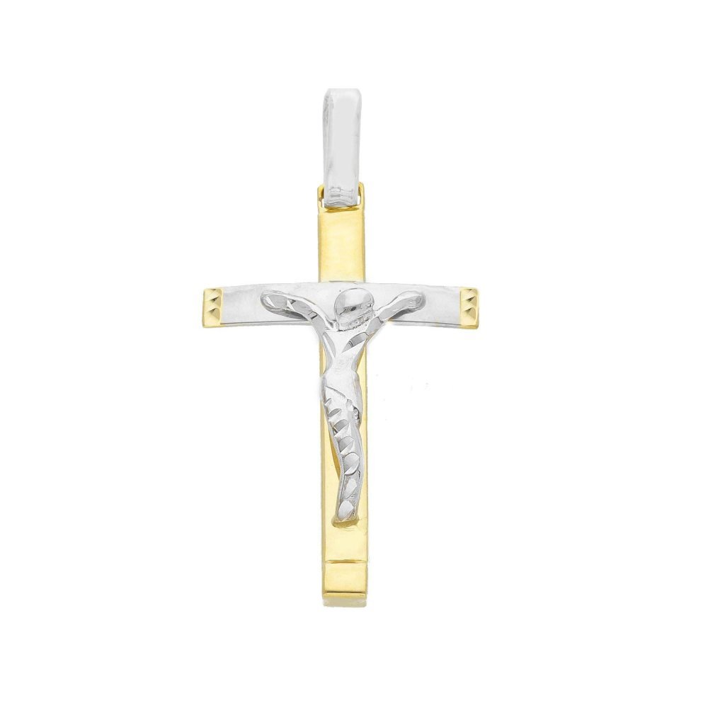 Songa Antonio - Croce Con Cristo - Oro Giallo - Oro Bianco