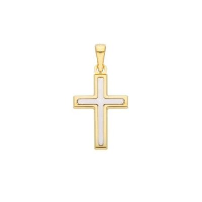 Songa Antonio - Croce Oro Giallo E Bianco - 18 Carati - Gioiello