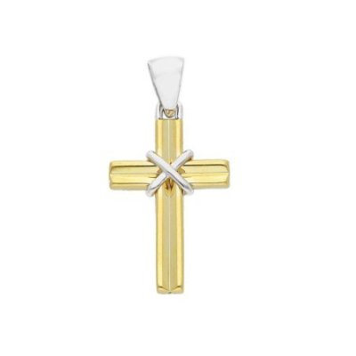 Songa Antonio - Croce Pendente - Oro Giallo - Oro Bianco