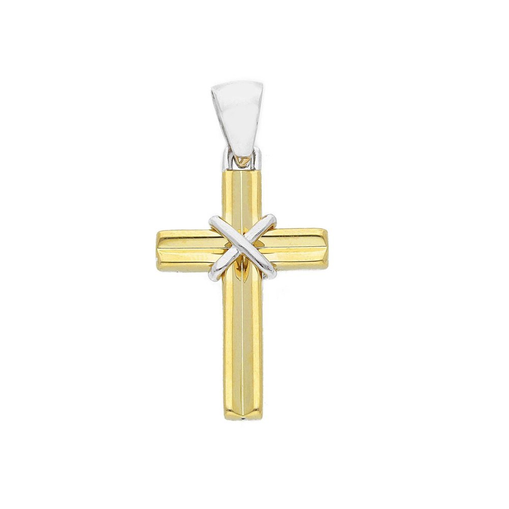 Songa Antonio - Croce Pendente - Oro Giallo - Oro Bianco