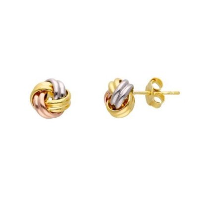 Songa Antonio - Orecchini A Lobo - Oro Tre Colori - 18 Ct