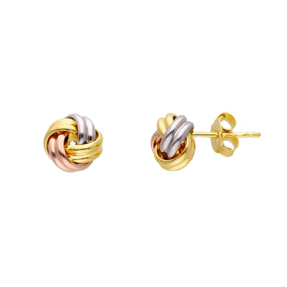 Songa Antonio - Orecchini A Lobo - Oro Tre Colori - 18 Ct