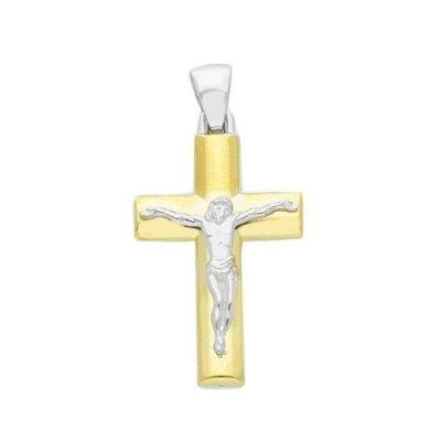 Songa Antonio - Croce Con Cristo - Oro Giallo - Oro Bianco