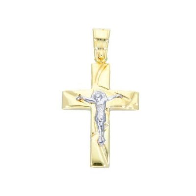 Songa Antonio - Croce Con Cristo - Oro Giallo - Oro Bianco