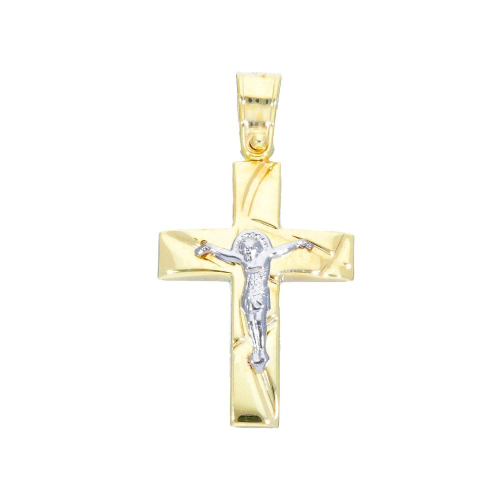 Songa Antonio - Croce Con Cristo - Oro Giallo - Oro Bianco