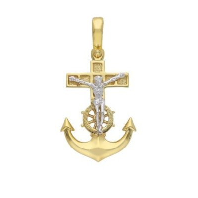 Songa Antonio - Croce Con Cristo - Oro Giallo - Oro Bianco