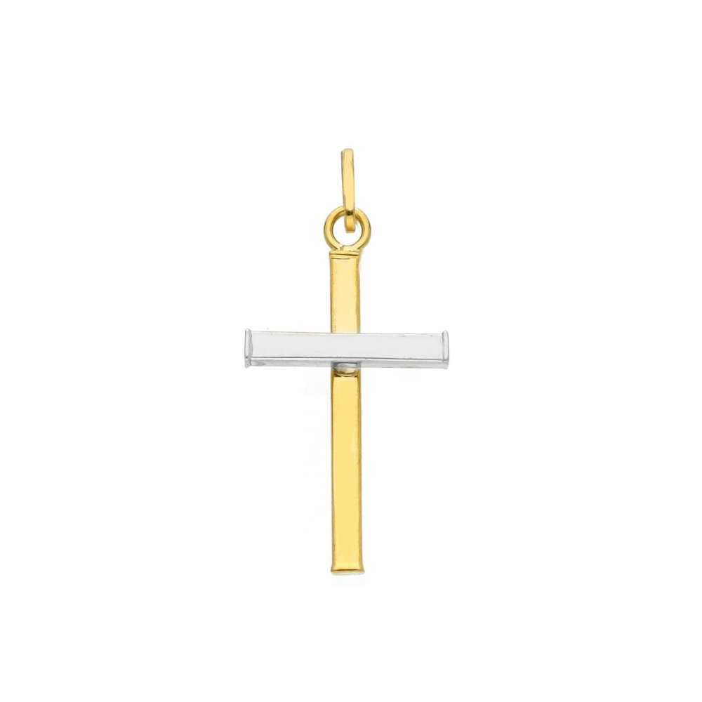 Songa Antonio - Croci Oro Giallo E Bianco - 18 Ct - Gioielli