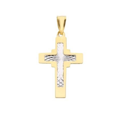 Songa Antonio - Croci Oro Giallo E Bianco - 18 Ct - Gioielli