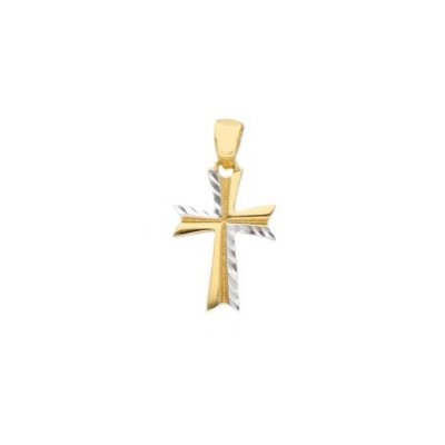 Songa Antonio - Croce Oro Giallo E Bianco - 18 Ct - Gioiello