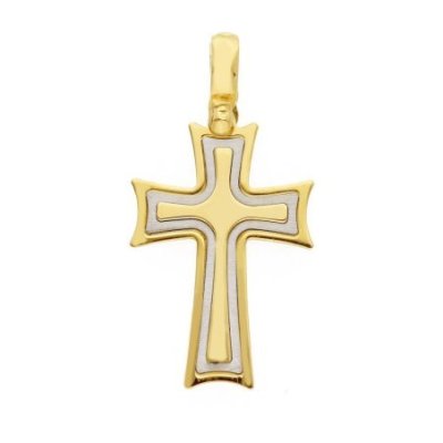 Songa Antonio - Croce Pendente - Oro Giallo - Oro Bianco