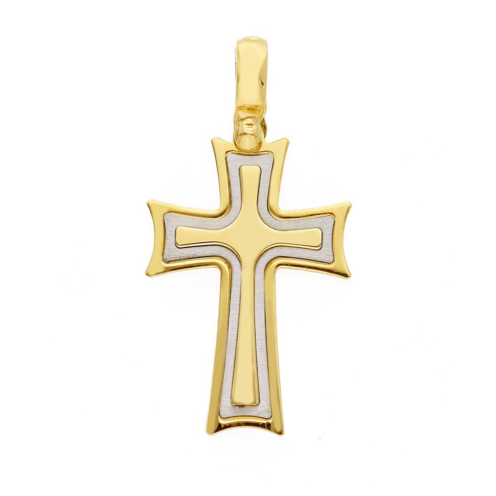 Songa Antonio - Croce Pendente - Oro Giallo - Oro Bianco