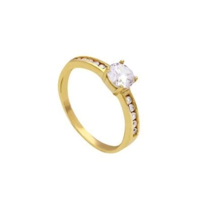 Songa Antonio - Anello Solitario - Oro Giallo - Zirconia Cubica