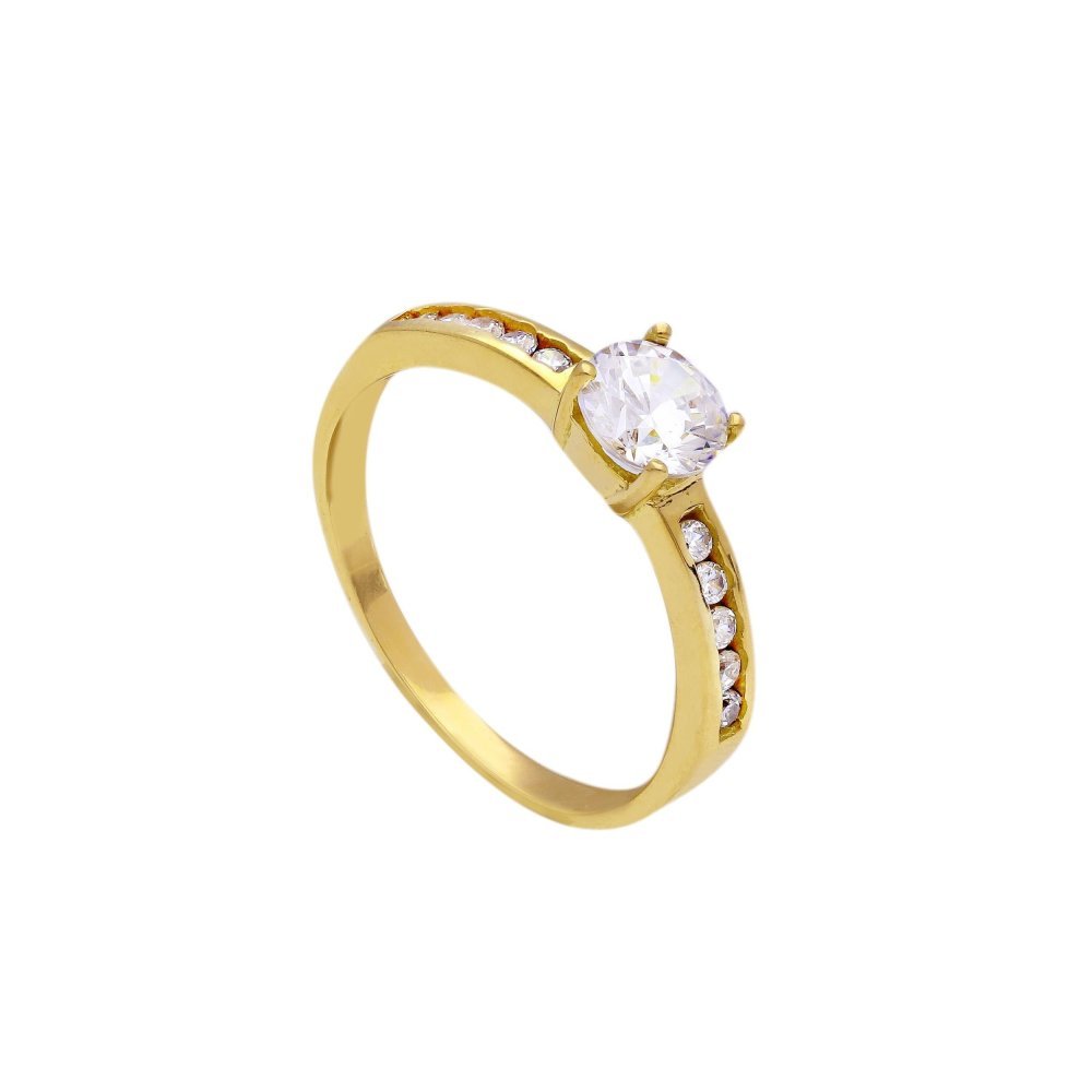 Songa Antonio - Anello Solitario - Oro Giallo - Zirconia Cubica