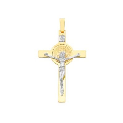 Songa Antonio - Croce Con Cristo - Oro Giallo - Oro Bianco