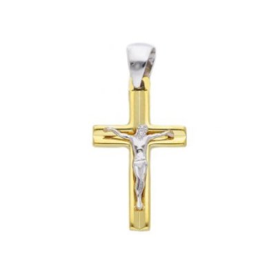 Songa Antonio - Croce Con Cristo - Oro Giallo - Oro Bianco