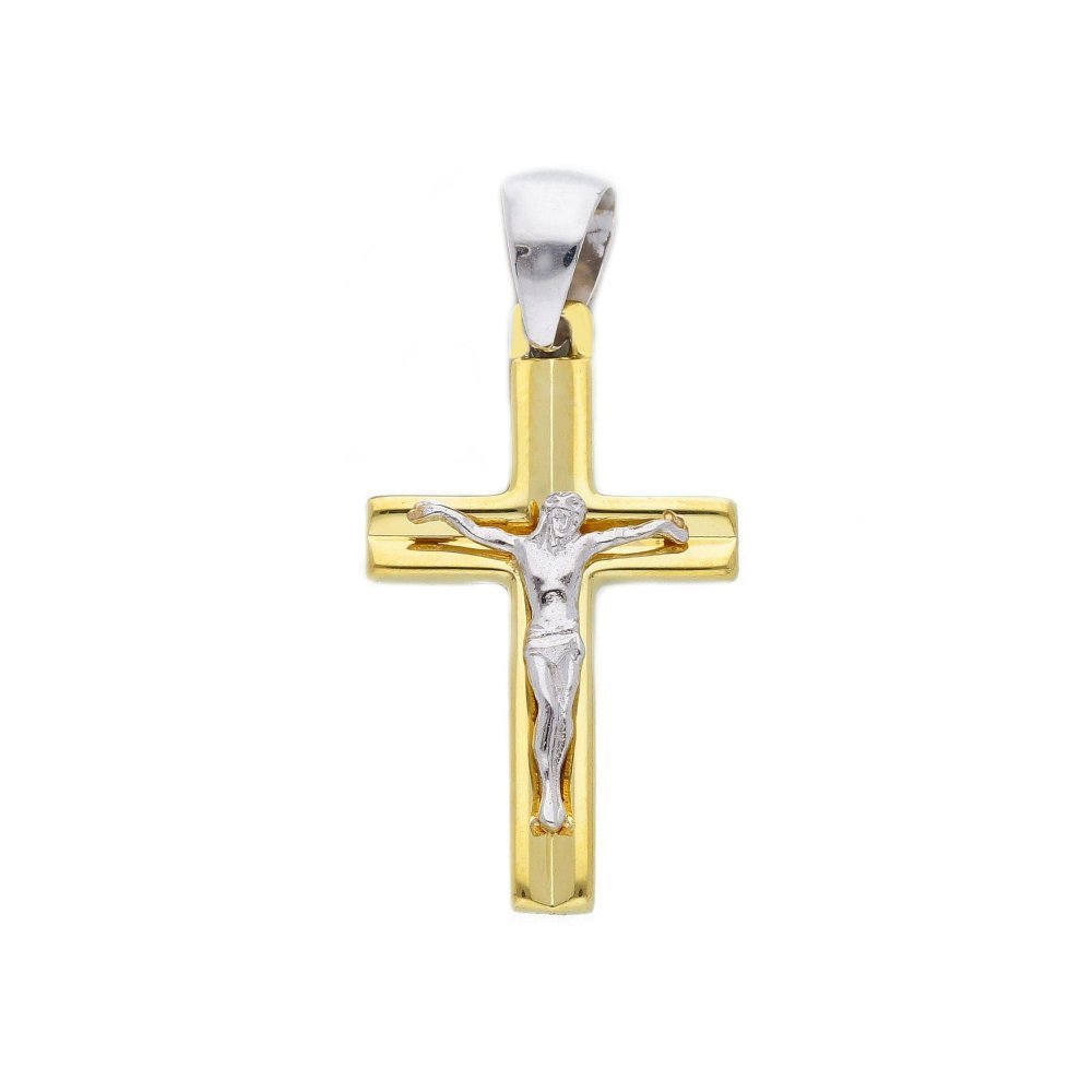 Songa Antonio - Croce Con Cristo - Oro Giallo - Oro Bianco