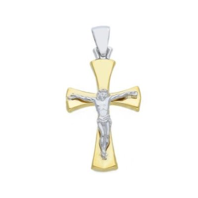 Songa Antonio - Ciondolo Croce Con Cristo - Oro Giallo - 18 Ct