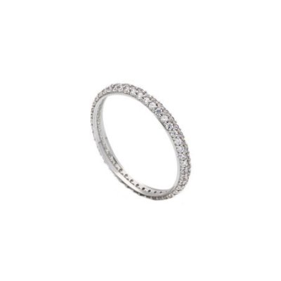 Songa Antonio - Anello Eternity - Oro Bianco - Zirconia Cubica