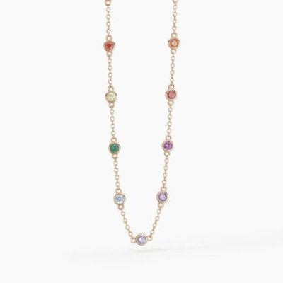 Mabina - Girocollo Rosato Rainbow - Argento 925 - Zirconi Multicolor