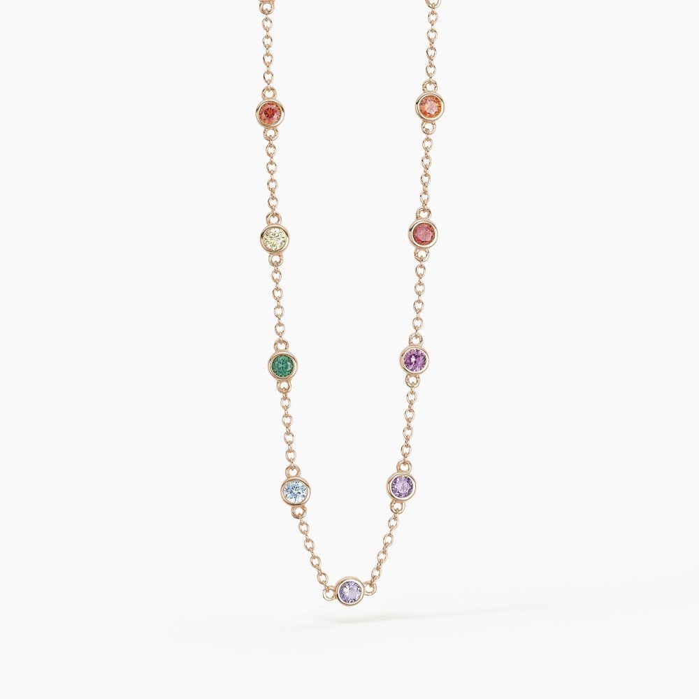 Mabina - Girocollo Rosato Rainbow - Argento 925 - Zirconi Multicolor