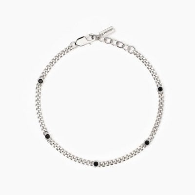 Mabina - Bracciale Uomo Groumette - Argento - Zirconi Neri