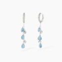 Mabina - Orecchini Pendenti - Argento 925 - Glass Azzurro