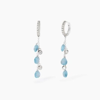 Mabina - Orecchini Pendenti - Argento 925 - Glass Azzurro