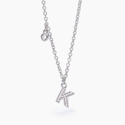 Mabina - Girocollo Lettera K - Argento 925 - Zirconi