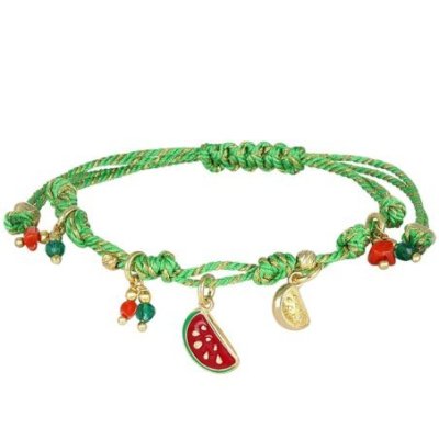 Nivy - Bracciale Cordino Donna - Ciondolo Anguria - Colore Vivace