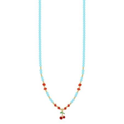 Nivy - Collana Estiva Donna - Ciondolo Ciliegie - Vetro