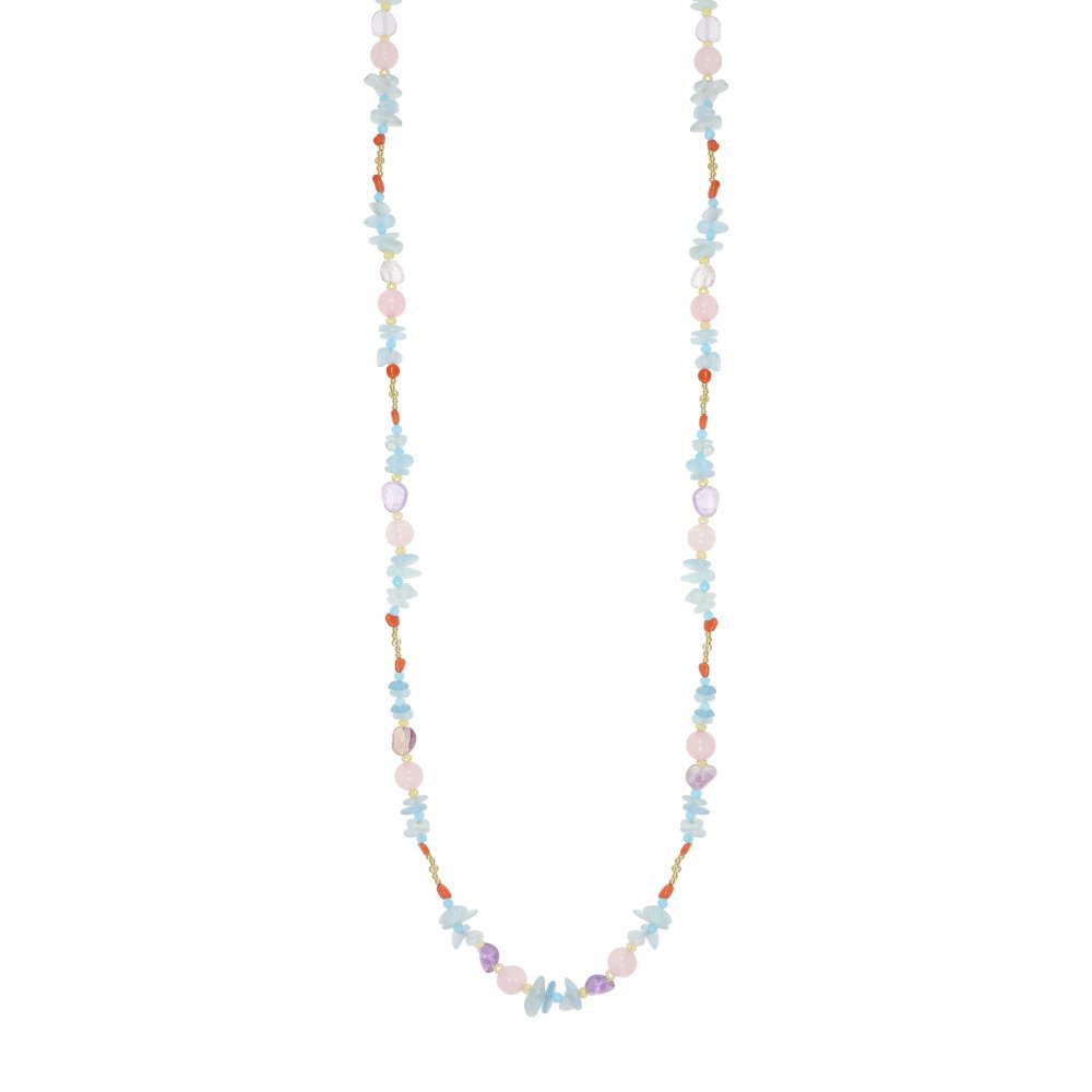 Nivy - Collana Con Acquamarina E Quarzo - Eleganza Naturale