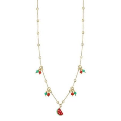 Nivy - Collana Estiva Donna - Ciondolo Anguria - Colore Vivace