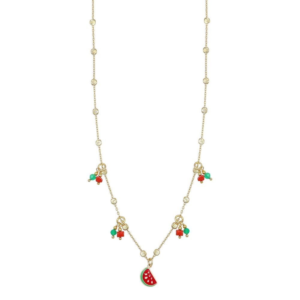 Nivy - Collana Estiva Donna - Ciondolo Anguria - Colore Vivace