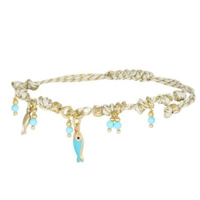 Nivy - Bracciale Cordino Donna - Ciondolo Pesciolino - Estivo
