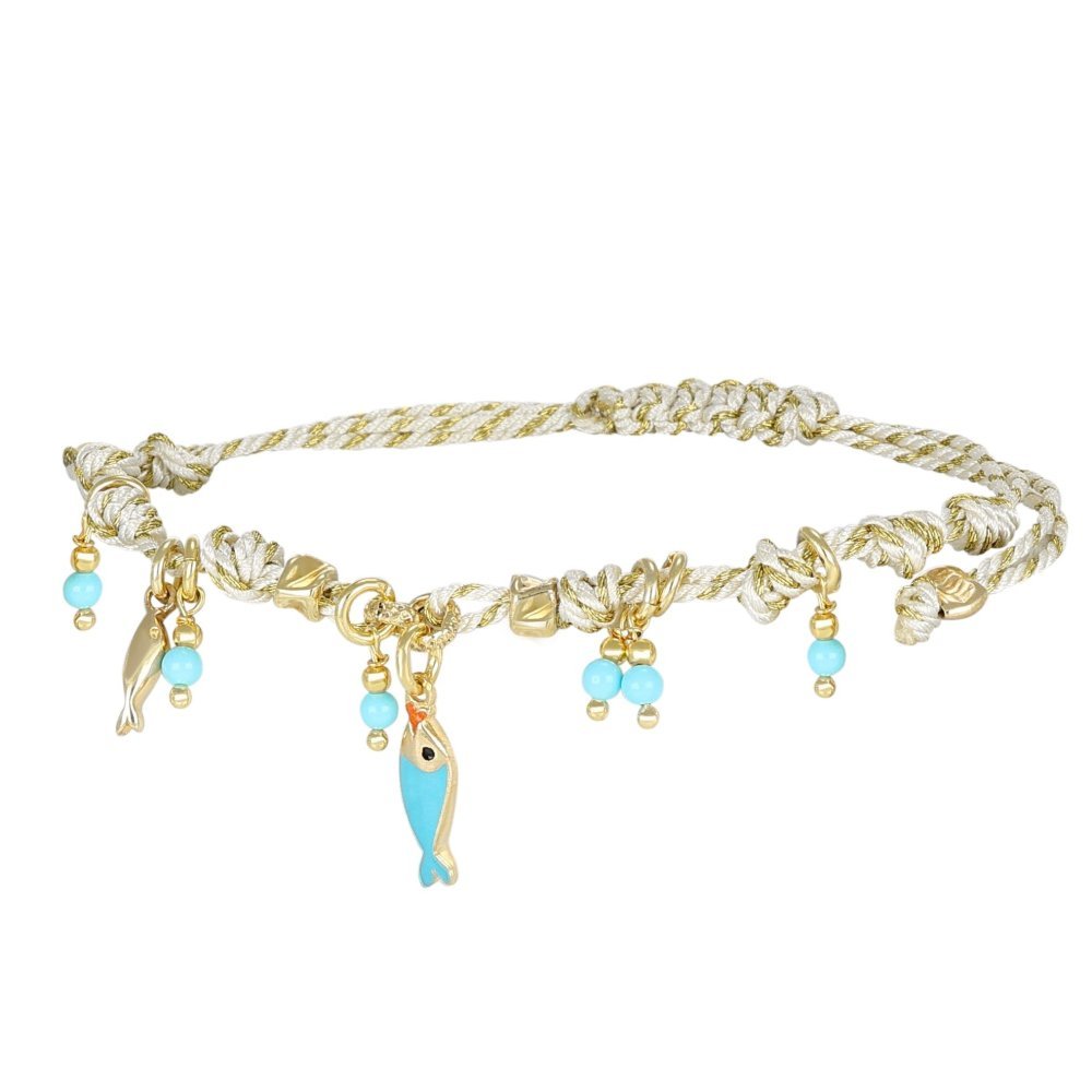 Nivy - Bracciale Cordino Donna - Ciondolo Pesciolino - Estivo