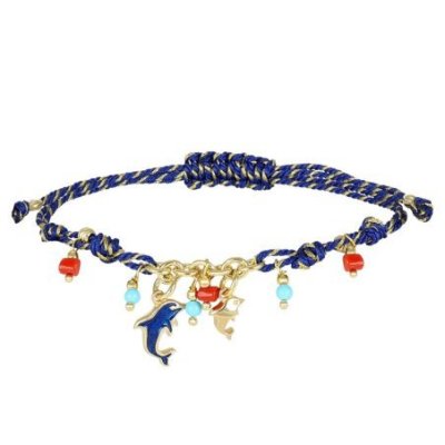 Nivy - Bracciale Delfino Donna - Cordino - Ciondolo Delfino