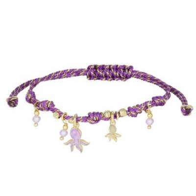 Nivy - Bracciale Cordino Donna - Ciondolo Polipo - Stile Marino