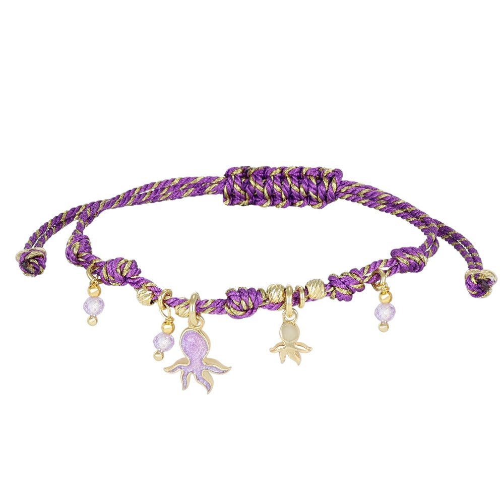 Nivy - Bracciale Cordino Donna - Ciondolo Polipo - Stile Marino