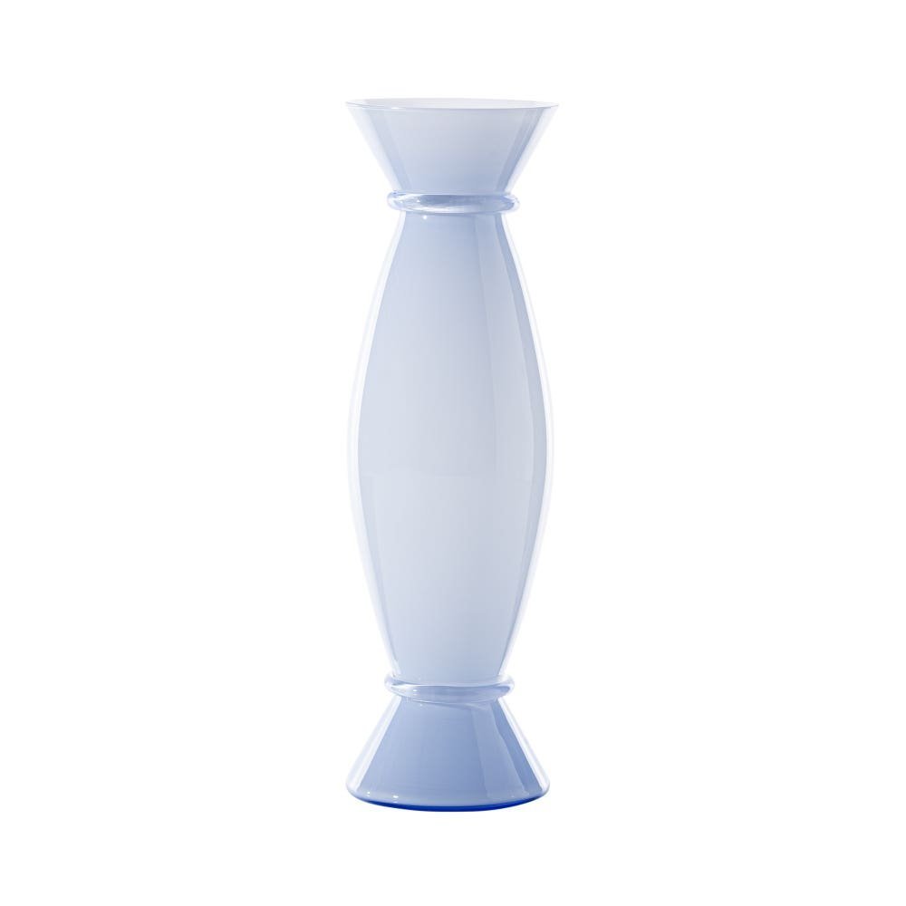 Venini - Vaso Acco - Vetro Soffiato - Iceberg, Lattimo