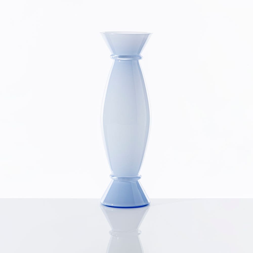 Venini - Vaso Acco - Vetro Soffiato - Iceberg, Lattimo