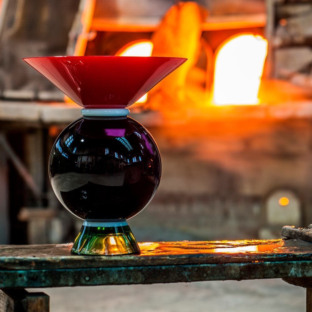 Venini - Yemen Modell - Vetro Decorativo - Nero, Verdognolo