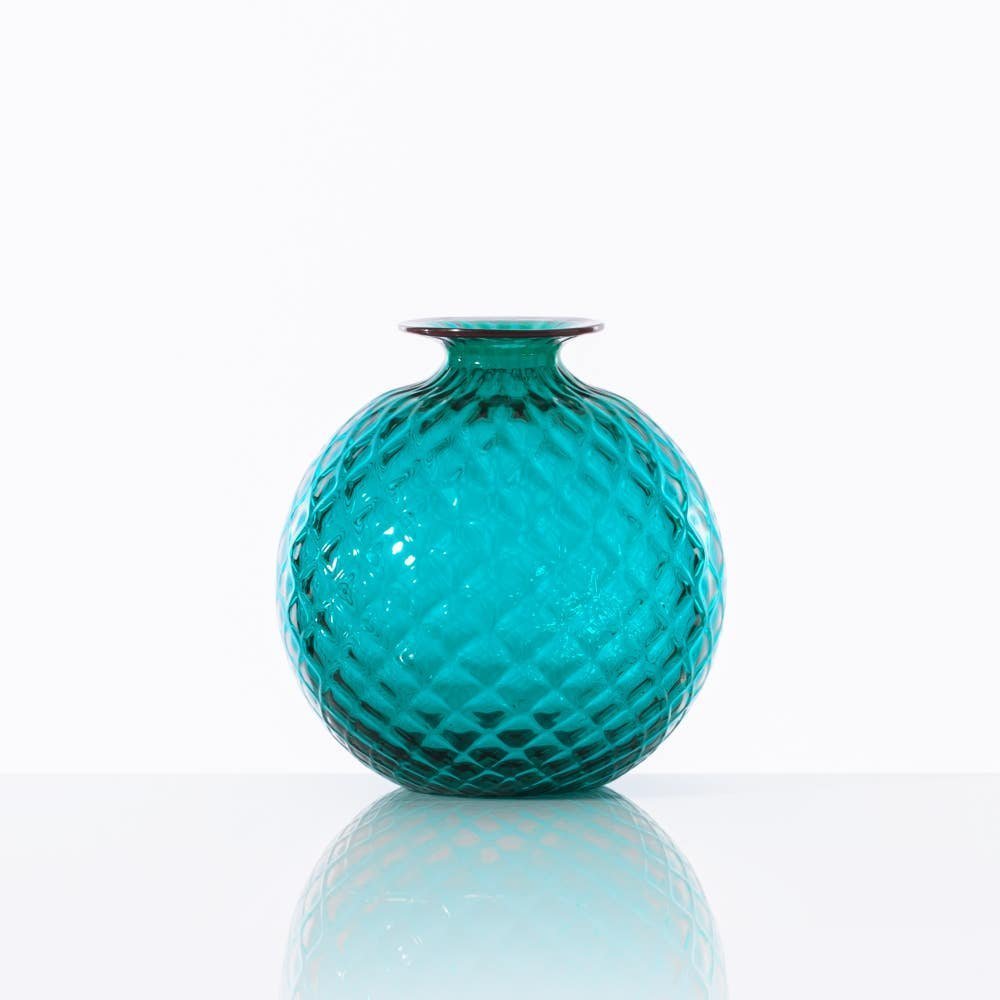 Venini - Monofiori Balloton - Vetro Paraiba - Lavorazione Soffiata