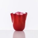 Venini - Vaso Fazzoletto - Vetro Soffiato - Rosso, Rosa Opaco