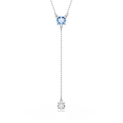 Swarovski - Collana Stilla A Y - Cristallo Blu - Placcato Rodio