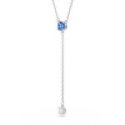 Swarovski - Collana Stilla A Y - Cristallo Blu - Placcato Rodio