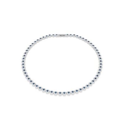 Swarovski - Collana Tennis Una Angelic - Cristalli Blu - Placcato Rodio