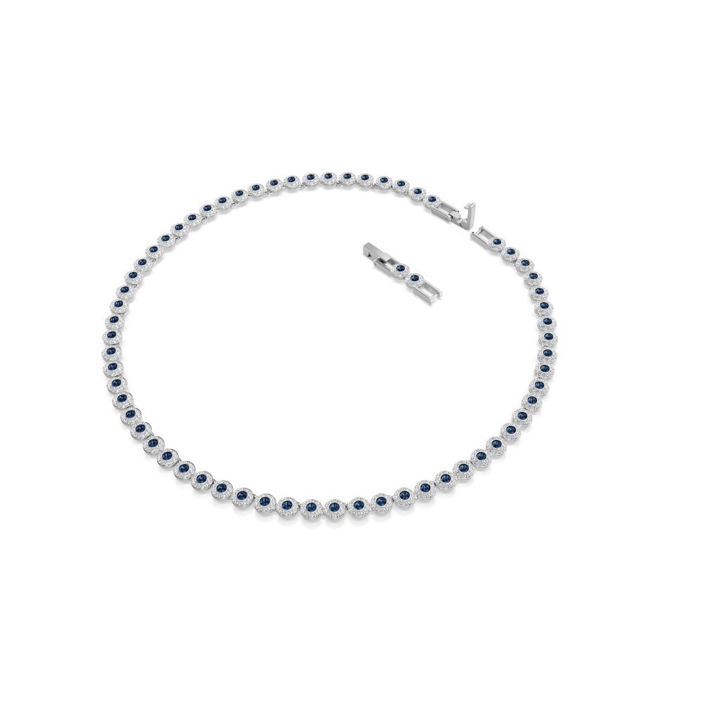 Swarovski - Collana Tennis Una Angelic - Cristalli Blu - Placcato Rodio