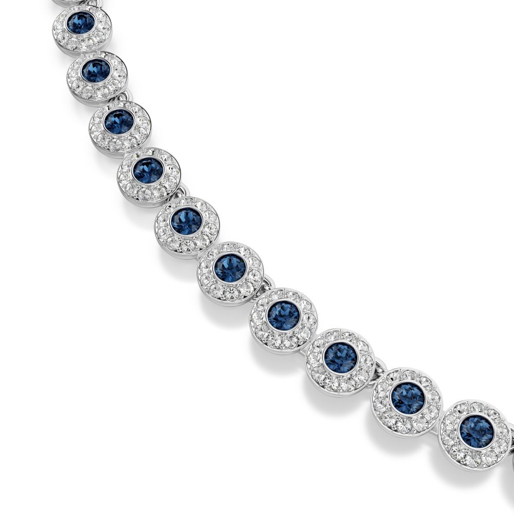 Swarovski - Collana Tennis Una Angelic - Cristalli Blu - Placcato Rodio