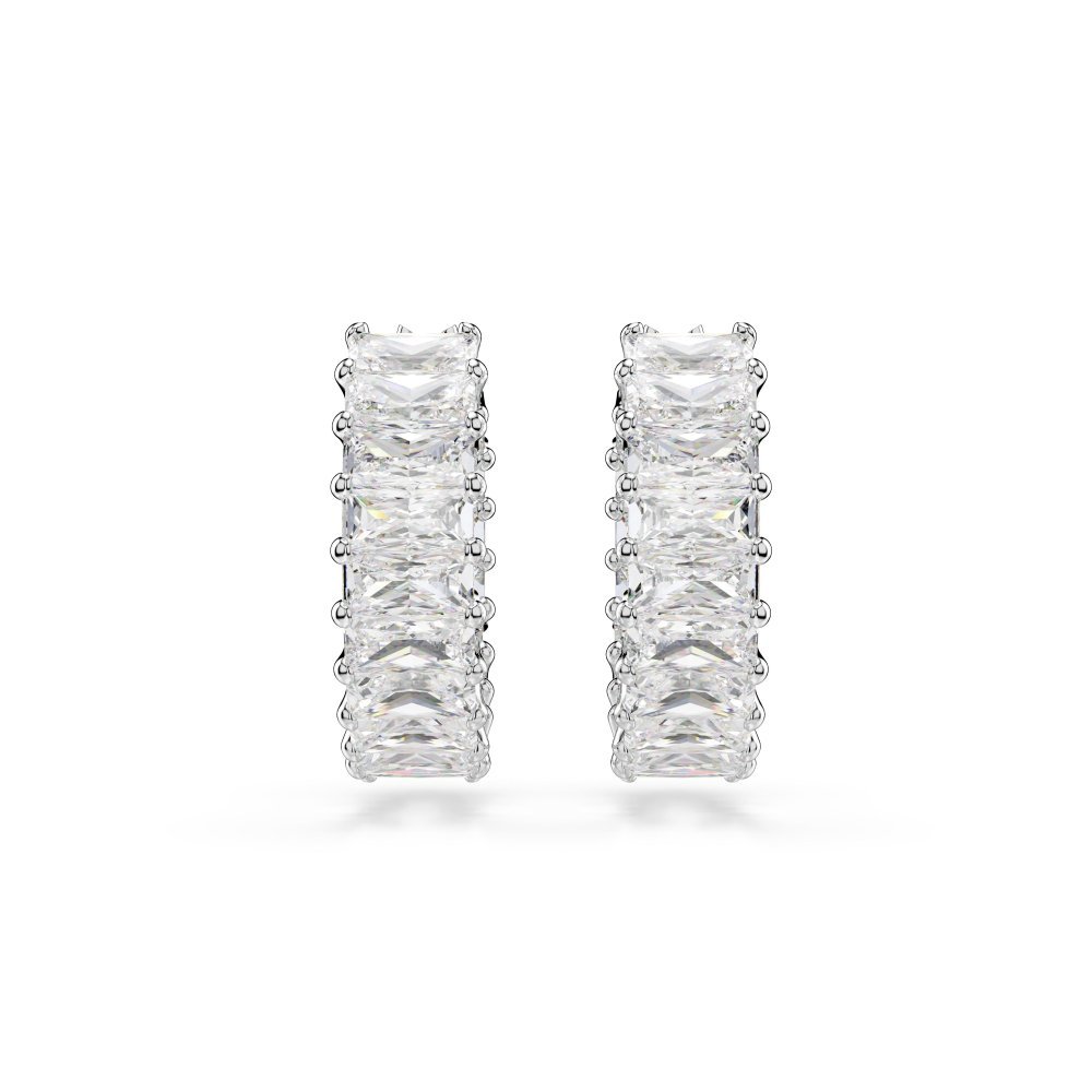 Swarovski - Orecchini Matrix - Zirconia Bianchi - Placcatura Rodio