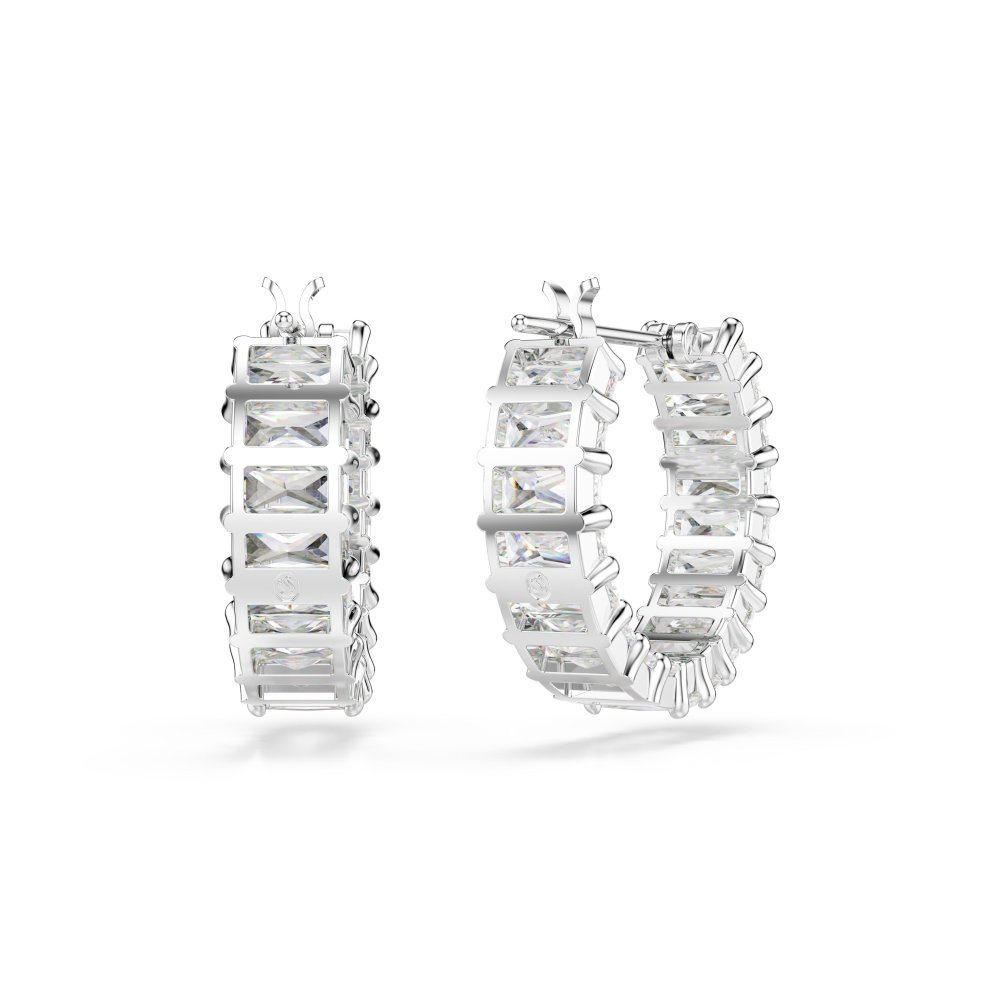 Swarovski - Orecchini Matrix - Zirconia Bianchi - Placcatura Rodio